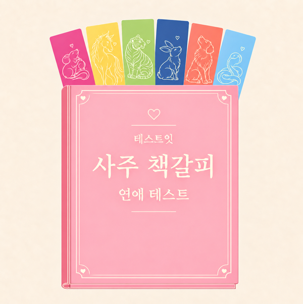 테스트잇 사주 책갈피 연애 테스트 메인 이미지